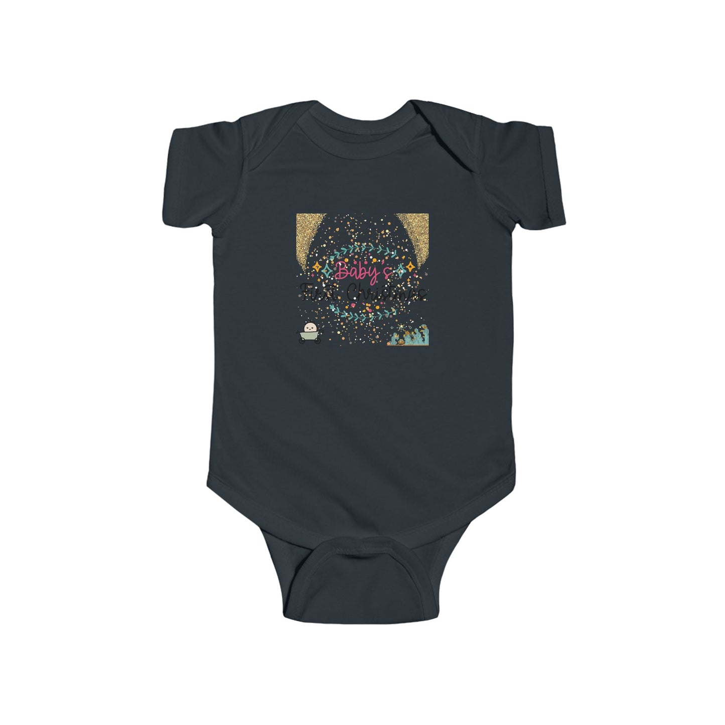 Baby's 1st Christmas Infant Jersey Bodysuit - LOLA