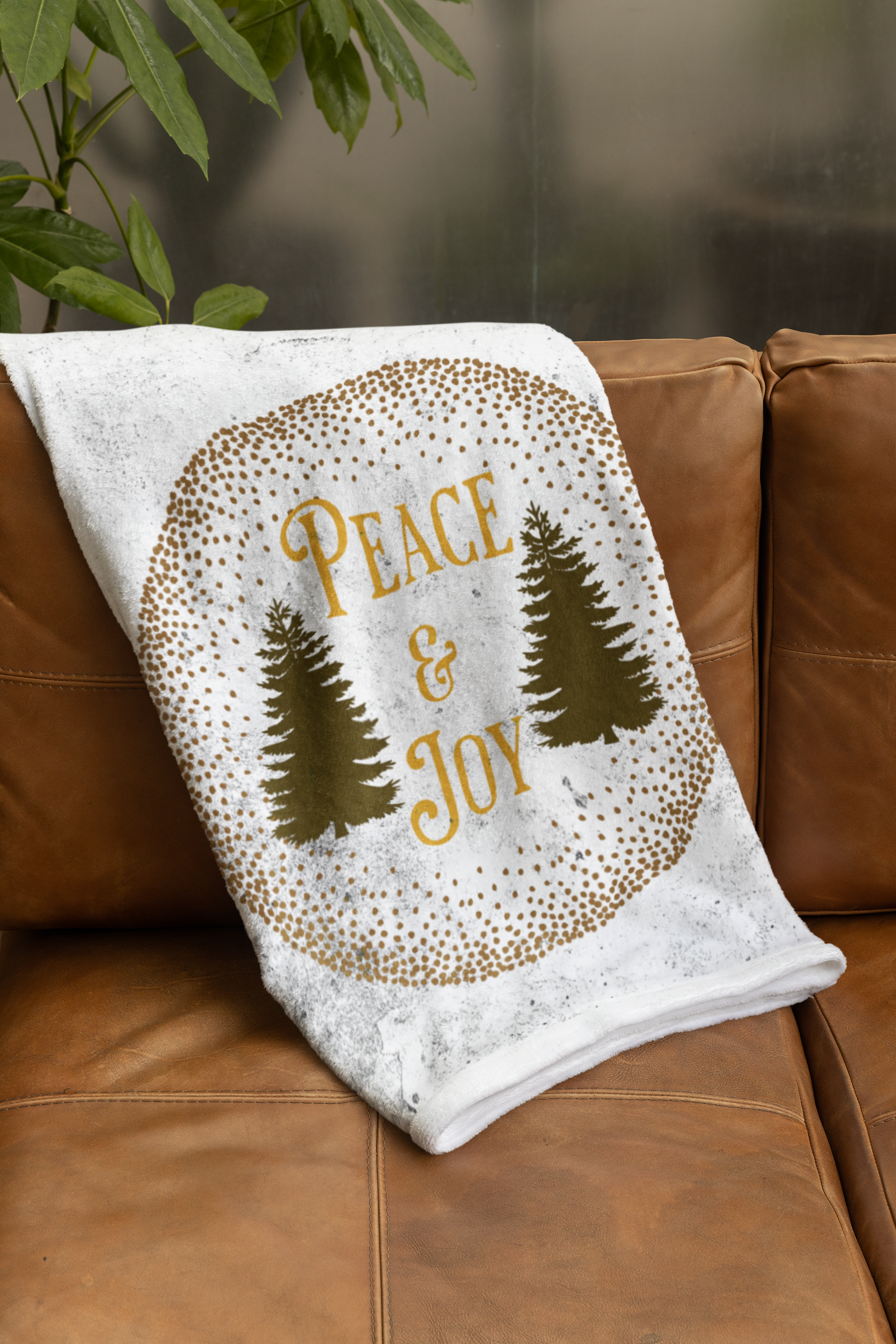 "Peace & Joy" Velveteen Microfiber Blanket (Two-sided print) - LOLA